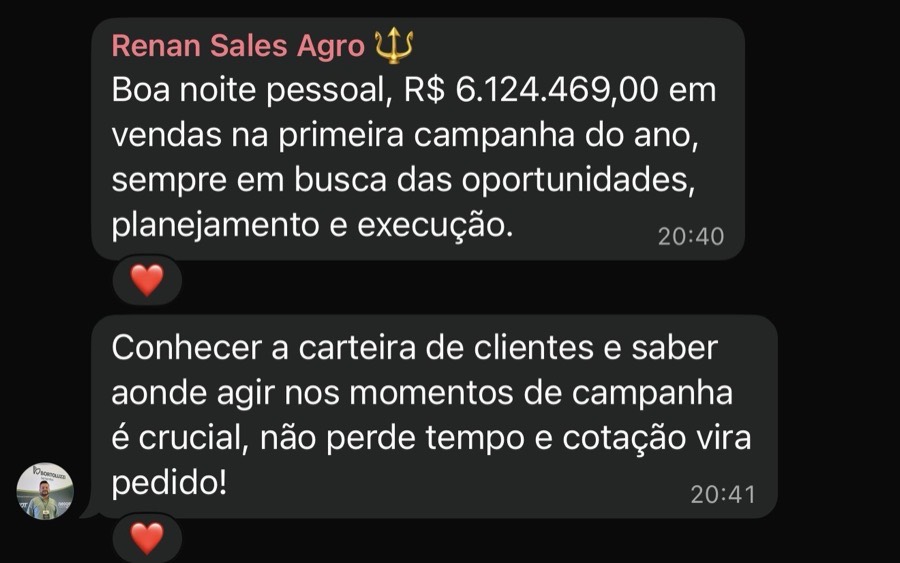 Resultado de mentorado Sales Agro
